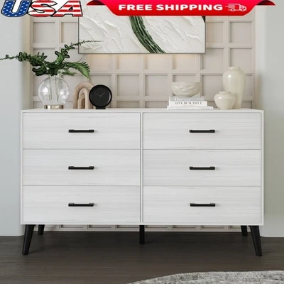 Деревенский 6 ящик деревянный комод хранения твердого дерева мебель домашнего декора новый - Изображение 1 из 4