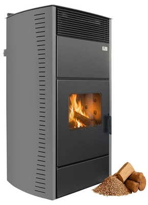 FUEGO Kombi Kaminofen Country Hybrid Holz Pellet wasserführend Schiefer 20-34 kW - Bild 1 von 4