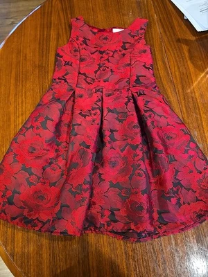 儿童地方红色连衣裙女孩尺寸 6X 7 无袖圣诞假日派对 — 第 1/4 张图片