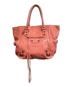 Balenciaga Sunday Tote Bag Leather Muted Salmon Pink Handbag - Picture 1 of 24