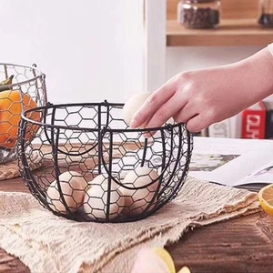 Snack Egg Storage Basket Collection Container  1pc Kitchen Iron Black - Picture 1 of 9