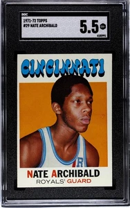 1971-72 Topps Nate Archibald Rookie Cincinnati Royals #29 SGC 5,5 ¡Excelente estado+! - Imagen 1 de 2
