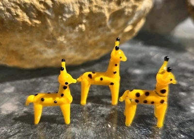 Estatuillas de jirafa de vidrio soplado a mano/lámpara miniatura vintage Foto 1 de 4