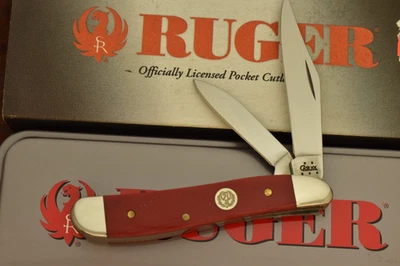 CASE XX USA 2005 RUGER RED G-10 SYNTHETIC PEANUT KNIFE NICE 10220 SS (26557) - Image 1 of 4