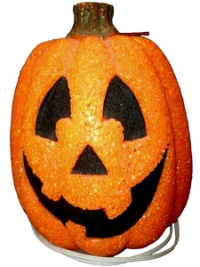 Zucca popcorn 9,5" plastica fusa Jack-o-Lantern Halloween testata - Foto 1 di 4