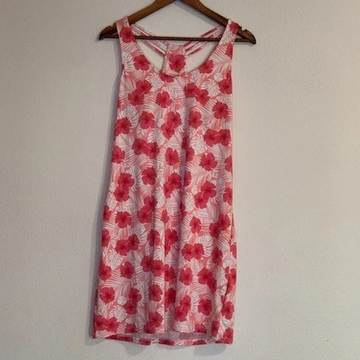 Vestido para mujer Cynthia Rowley L coral tropical hawaiano floral espalda cruzada solero Foto 1 de 4