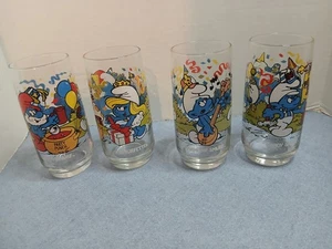 De colección 1983 Hardee's Peyo Pitufo Gafas Papá Pitufa Armonía Práctico Juego de 4 - Imagen 1 de 12
