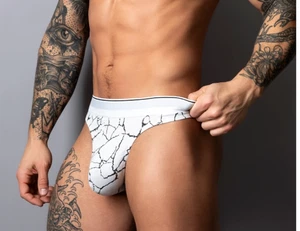 MALE POWER BONG THONG SOO CUMFY ULTRA SOFT MARBLE PRINT - Picture 1 of 5