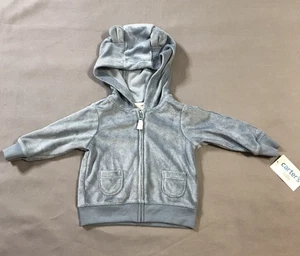 Carters Felpa con Cappuccio Bambino Ragazzo 3M Blu Terry Panno Tasca - Foto 1 di 7