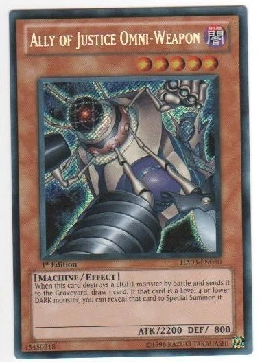 Ally of Justice Omni-Weapon - HA03-EN050 - Secret Rare - 1st Edition - Heavily P - Image 1 of 1