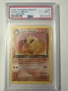 Pokemon PSA 9 Dark Flareon 1° Edizione 35/82 Team Rocket Regolare - Foto 1 di 2