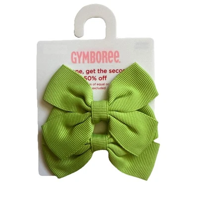 Gymboree Niñas Nuevo Con Etiquetas Clip de Pelo Moño Set 2009 Vintage Verde Foto 1 de 3