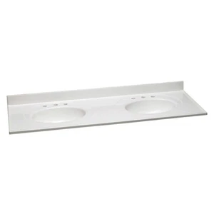 Design House 554774 73" Cultured Marble Vanity Top - White - Picture 1 of 8