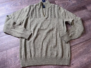 Karen Scott Womens 1/4 Zip Pullover Knit Sweater M Petite Mossy Green M8 - Picture 1 of 7