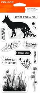 Fiskars YOU'RE SUCH A FOX Garden theme 11 clear stamps 05056 Fast, Fair shipping - Picture 1 of 2