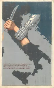 Österreich-Ungarn Panzerhand Anti Italienische Landkarte Militär Propaganda Erster Weltkrieg - Bild 1 von 2