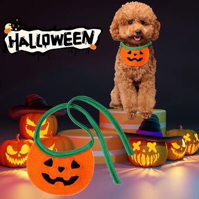 Банданы для собак нагрудники тыква домашнее животное кошка шарф щенки шейный платок регулируемый - Изображение 1 из 4