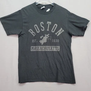 Boston Massachusetts EST. 1630 T Shirt Medium Black Lightweight Soft - Picture 1 of 12