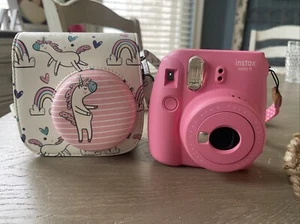 Fujifilm Instax Mini 9 Instant Film Camera Pink With Matching Case and Fun Lens - Picture 1 of 8