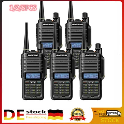 MARKENLOS 1-5X BaoFeng UV-9R Plus UHF/VHF 2 Band UKW-Rundfunk Walkie-Talkie Hand-Funkgerät