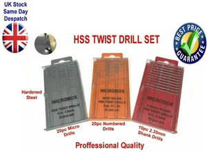 HSS Twist Micro Drill Bit Normal, Numbered or with 2.35mm Shank PROFESSIONAL UK - Picture 1 of 7