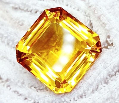 Piedra preciosa suelta certificada de 73,00 quilates con forma cuadrada de topacio amarillo con regalo gratis Foto 1 de 4