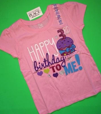 ~NUEVO~ 3er CUMPLEAÑOS 3 Años Bebé Niñas Cupcake PRINCESA Camisas 3T 4T ¡Regalo! LINDO Foto 1 de 4