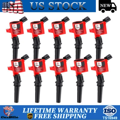 10X Bobinas de encendido para 1999 2000 01-2004 F-350 y F450 y F550 Super Duty 6,8 L V10 Foto 1 de 4
