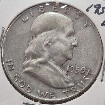 1959 Franklin D Half Dollar - Silver - XF - Extra Fine CKE - Image 1 of 2