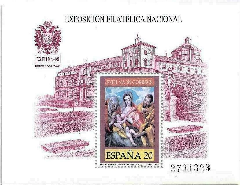 Hoja bloque EXFILNA 1989 ** Edifil 3012 MNH - Imagen 1 de 1