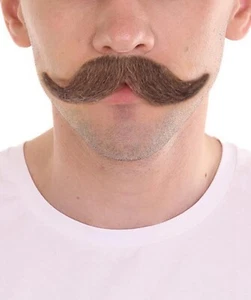 HPO Adult Men's Fake Imperial Human Hair Mustache , Multiple Color ,M-1233 - Picture 1 of 15