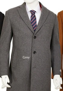 Hochwertiger Wollmantel 3-Knopf Kerb Revers Mitte Schlitz Farbe klassische Passform grau  - Bild 1 von 5