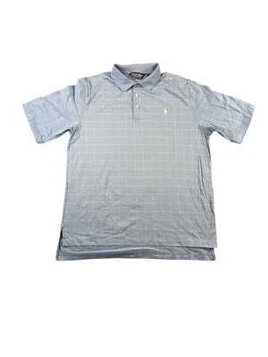 Camisa de golf Polo Ralph Lauren para hombre grande azul polvo manga corta a cuadros pony Foto 1 de 4