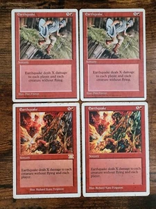 4x MTG Earthquake MP/LP Rare ⭐2x Core 4th Edition ⭐5th 6th ⭐HQ PIC 1995 Magic x4 - Picture 1 of 12