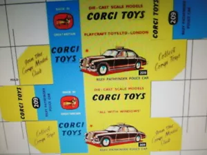 REPRO CORGI RILEY PATHFINDER POLICE CAR 209 BOX ONLY - - Picture 1 of 1