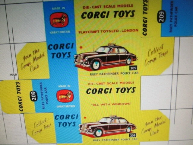 REPRO CORGI RILEY PATHFINDER POLICE CAR 209  BOX ONLY - - Image 1 of 1