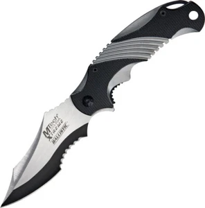 MTech Xtreme Linerlock A/O Black & Silver Folding 440C Pocket Knife A801GY - Picture 1 of 1