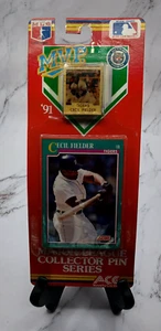 Pin y tarjeta de coleccionista 1991 SCORE MVP Detroit Tigers Cecil Fielder MLB - Imagen 1 de 7