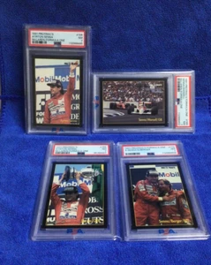 1991 PRO TRAC'S FORMULA ONE AYRTON SENNA (4) CARD - PSA 7 LOT. - Picture 1 of 10