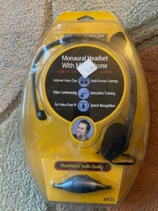 Altec Lansing AHS15 Monaural Headset w/ Microphone & Volume Control - Picture 1 of 7