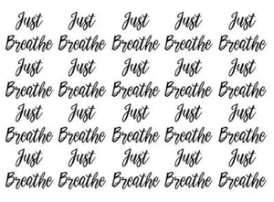 Just Breathe 20 pcs 1 Inch Black Fused Glass Decals - Picture 1 of 1