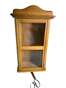 Vintage Antique Wood Wooden Oak Shadow Display Box Glass Door Wall Hung Hanging - Picture 1 of 24