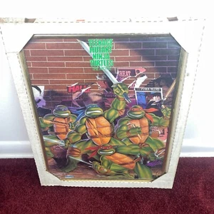Vintage Teenage Mutant Ninja Turtle Movie Poster 16x20 ORIGINAL Framed 80s 1989 - Picture 1 of 13