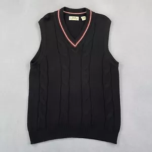 Suéter de Colección IZOD Para Hombre M Negro Tejido con Cable Pullover Chaleco Golf Clásico Años 90 - Imagen 1 de 9