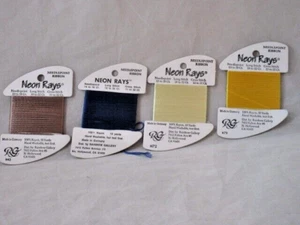 Rainbow Gallery Neon Rays Lot of 4 Assorted Colors 10 yds each NEW F194 - Picture 1 of 1