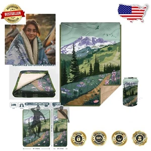 78" x 56" Ultra Soft Sherpa Fleece Camping Blanket for Cold Weather Adventures - Picture 1 of 11