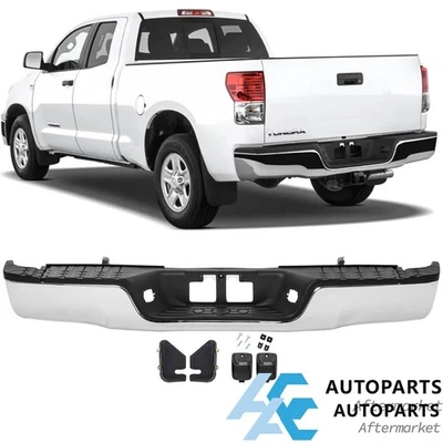 For 2007-2013 Toyota Tundra SR5 Base Rear Bumper W/Hole Radar Hole Cover Chrome Foto 1 de 4