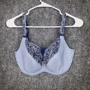 Primadonna Madison Bra Womens Size 34G Blue Striped Lace - Picture 1 of 6