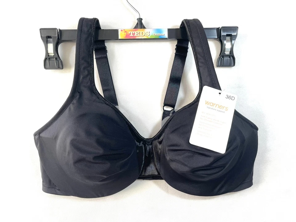 Warners bra signature support satin underwire size 44 D 35002A dusty lilac color