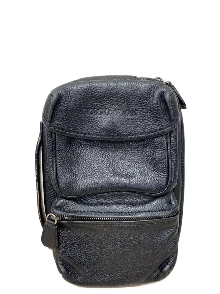 Сумка наплечная GIORGIO ARMANI черная кожа - Изображение 1 из 4